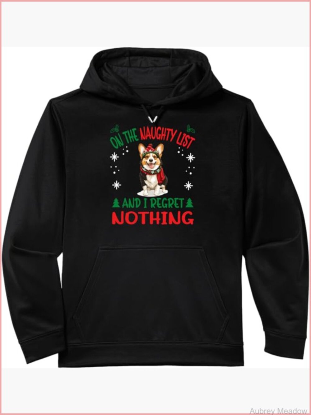 Corgi Dog Christmas Performance Hoodie with Kangaroo Pocket